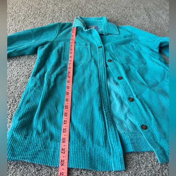 New L.L.BEAN Womens Reef Teal Comfort Corduroy Button Down Shirt Size Large - Picture 8 of 10